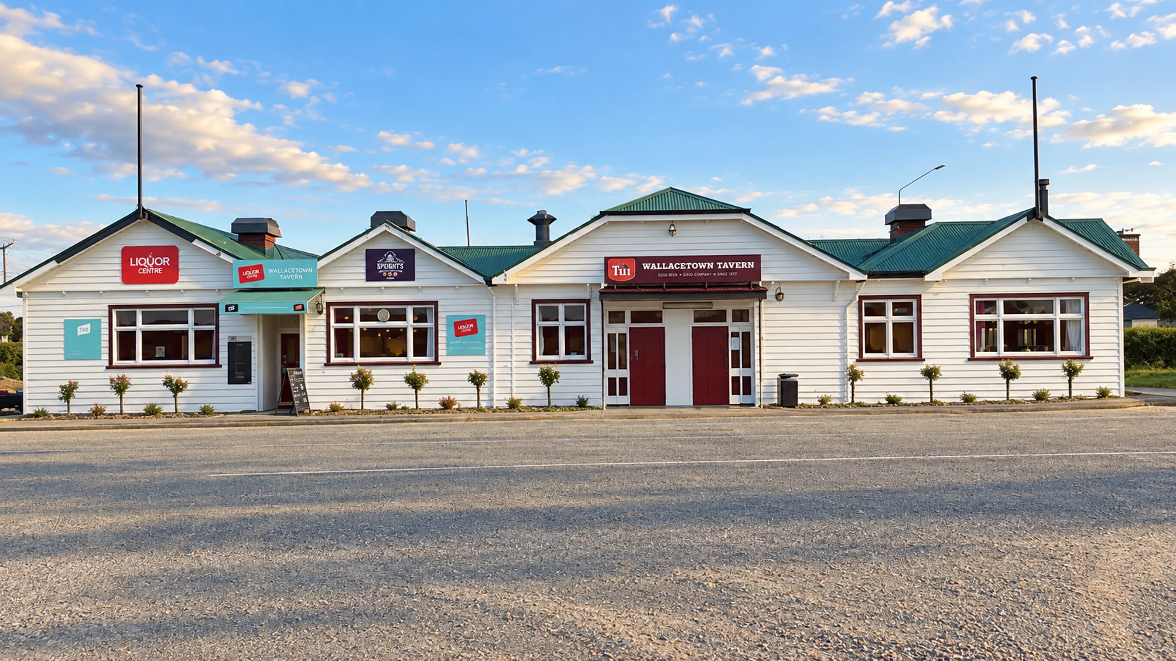 AI-enhanced exterior view of Wallacetown Tavern